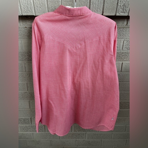 Vintage 70s Levi Strauss & Co Red/White Checkered Cowboy Style Button Down - Picture 2 of 6